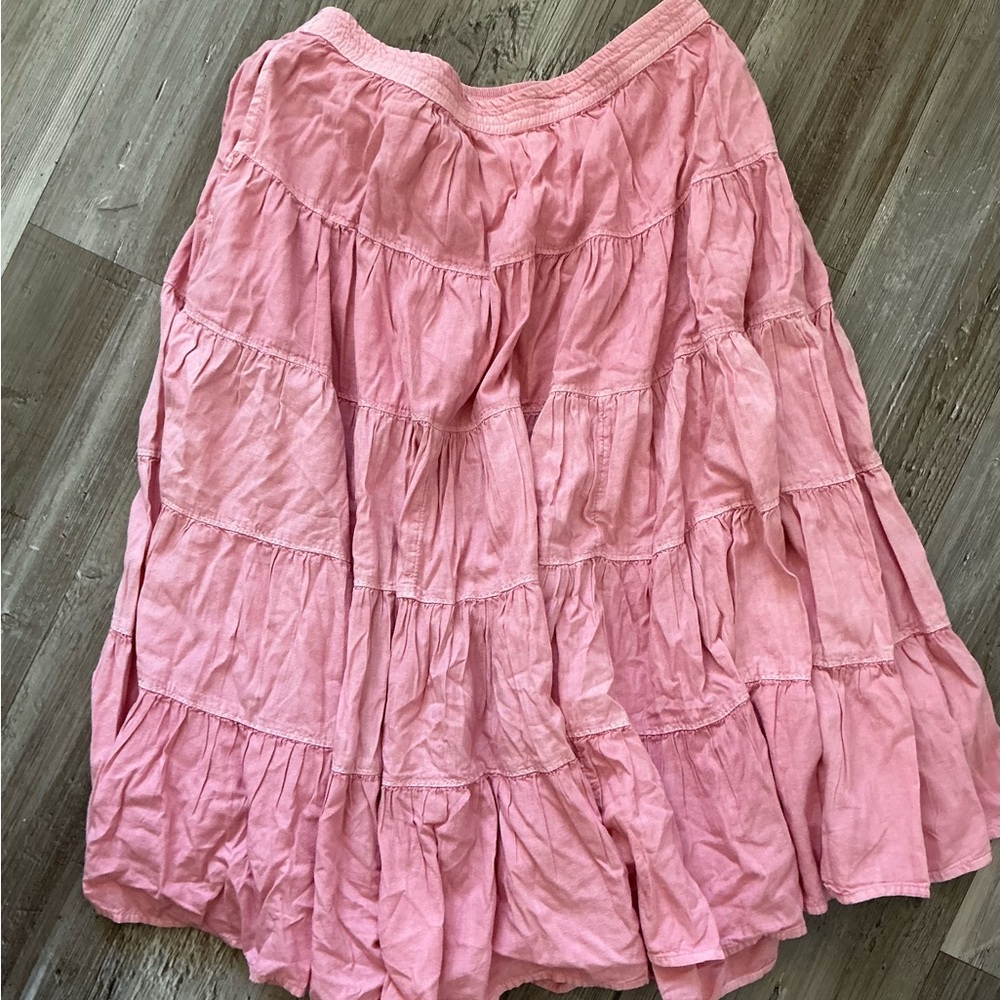Free People Pink Tiered Women's Skirt
